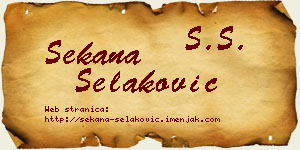 Sekana Selaković vizit kartica